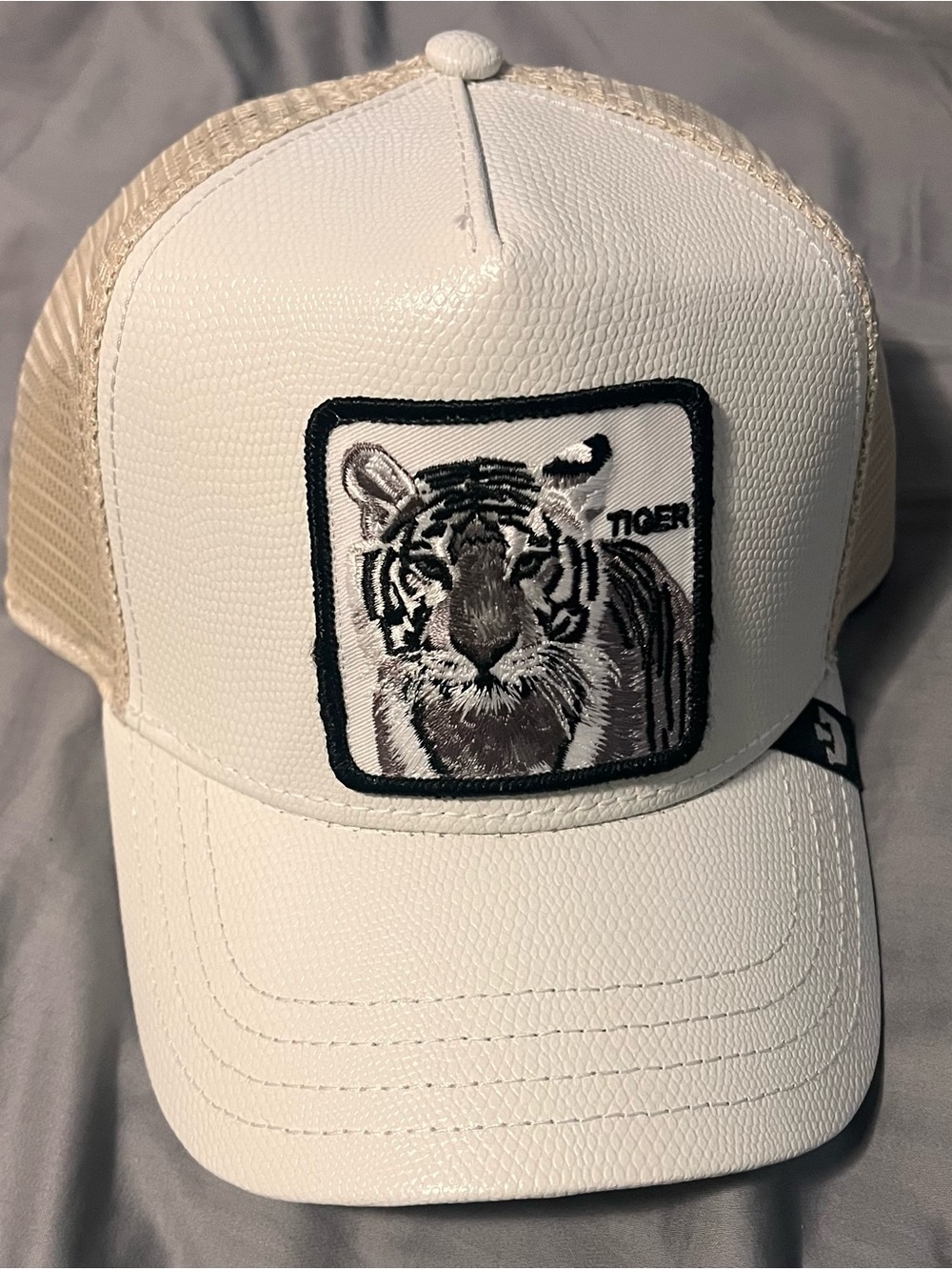 Goorin Bros. White TIGER Patch Mesh-Back Trucker Cap